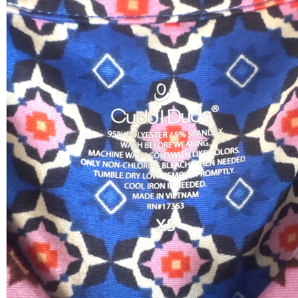 Cuddl Duds Womens Pajama Set XS Pink Blue Peplum Tank Shorts 2pc Loungewear - Picture 5 of 8